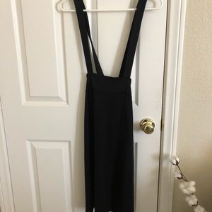 Forever 21 black polyester overall dress (m)